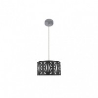 Distribuidor - Lâmpadas Diversas | Colgantes Moderno | COLGANTE KATERINA 1XE27 CROMO/MADERA NEGRA REGX30X30 CM Ref: 177993009